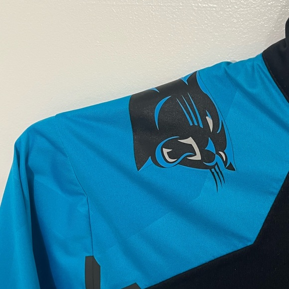 Nike Carolina Panthers NFL Pullover Jacket Black Blue Size Medium - Picture 4 of 14